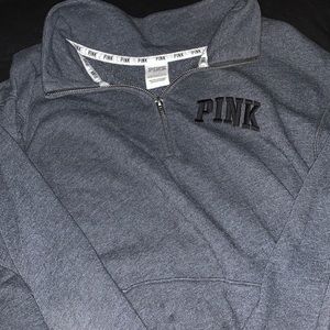 VS PINK gray quarter zip
